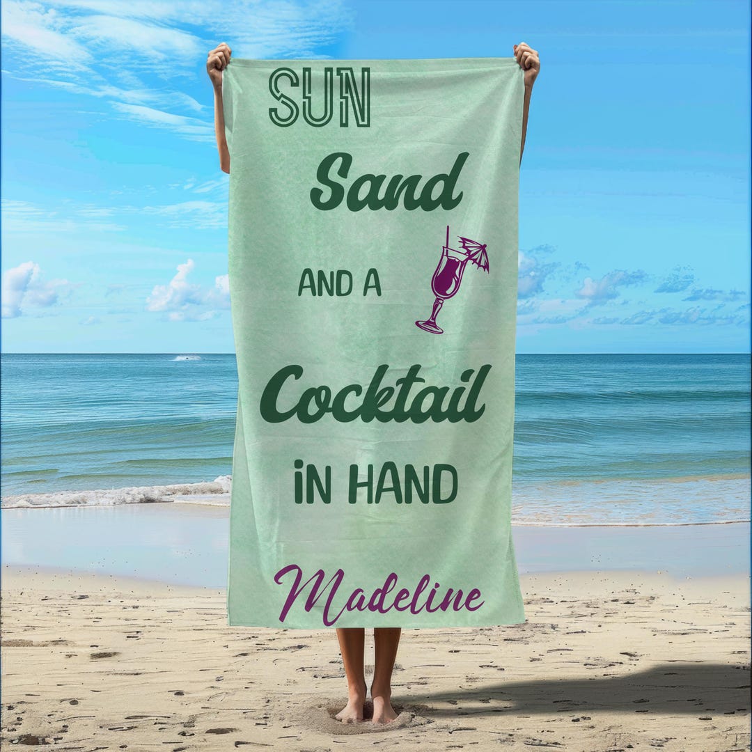 Beach Towel With Caption Vacation main image 1