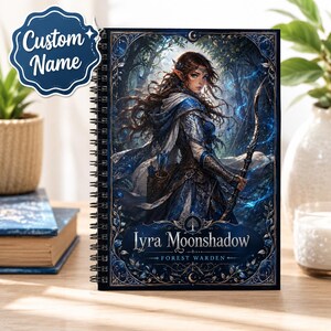 Personalized DnD Character Journal, Custom Fantasy Name Spiral Notebook