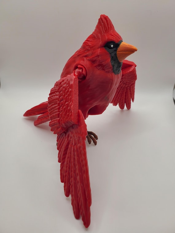置物  Birds Red Cardinal Mini Red Cardinal Bird Ornament On A Tree for Outdoor Indoor