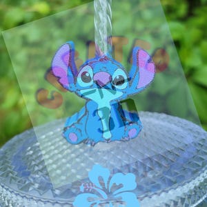 Hawaiian blue alien dog  3D Printed Cartoon Straw Charm for Tumblers, Cups, and More | DOUBLE SIDED
