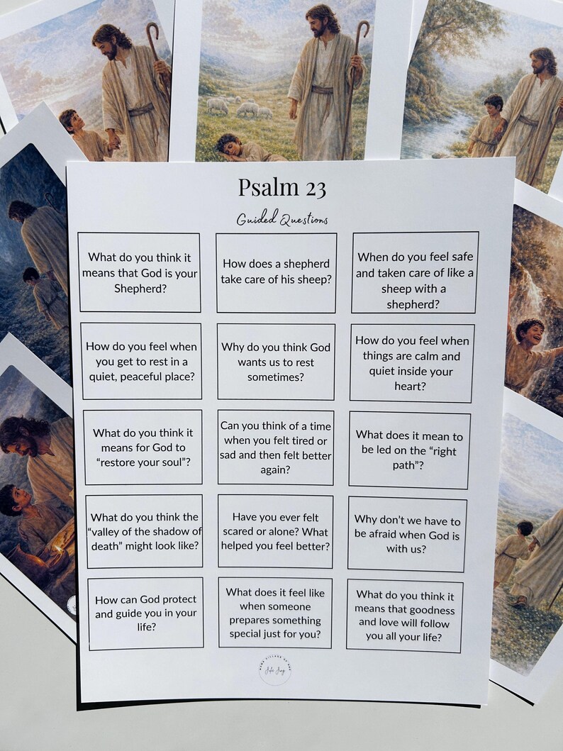 Psalm 23 Story Cards for Kids, Bible Lesson, Homeschool, Sunday School ...