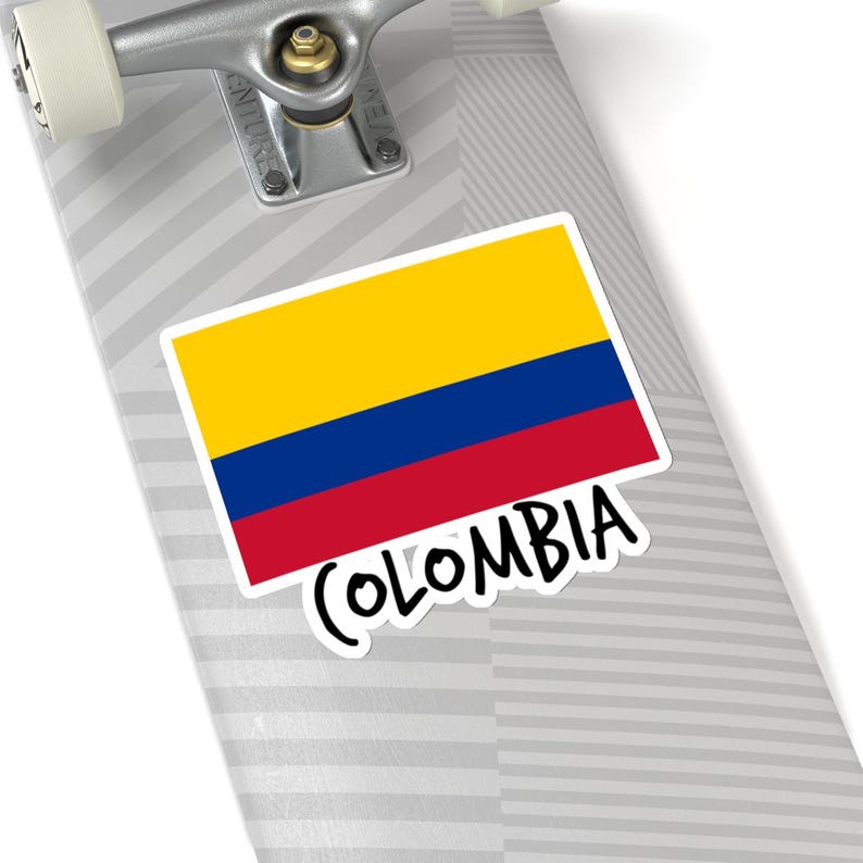 Colombia Flag Travel Sticker - Kiss-cut Stickers, Colombian Travel ...
