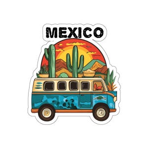 Mexico Travel Sticker, Mexican Vacation Decal, Wanderlust Souvenir Label, Adventure Vinyl Sticker, Luggage Sticker for Travelers, Travel