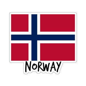 Norwegian Flag Travel Kiss-Cut Stickers, Norway Flag Sticker, Nordic Flag Decal, Scandinavian Sticker, Travel Luggage Sticker Pack,