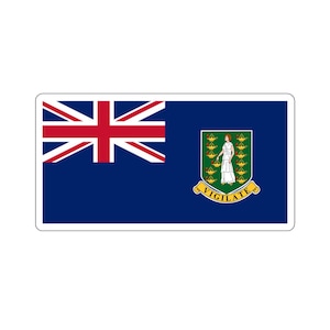 British Virgin Islands Flag Sticker, Travel Sticker, Scrapbook Sticker, Laptop Decal, Water Bottle Sticker, Car Bumper Sticker, Gift for