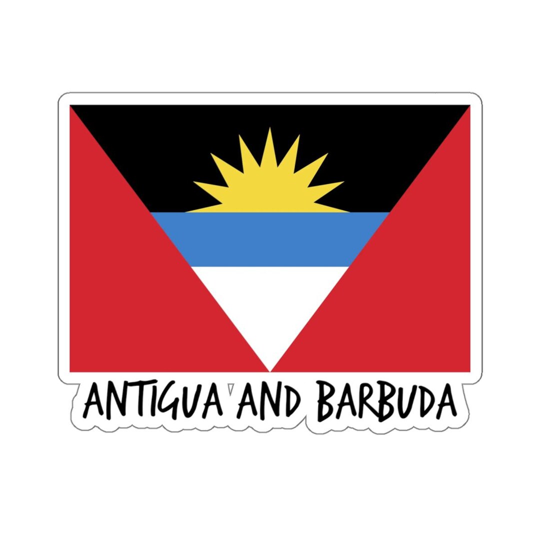 Antigua and Barbuda Flag Travel Sticker Kiss-cut Sticker for Luggage ...