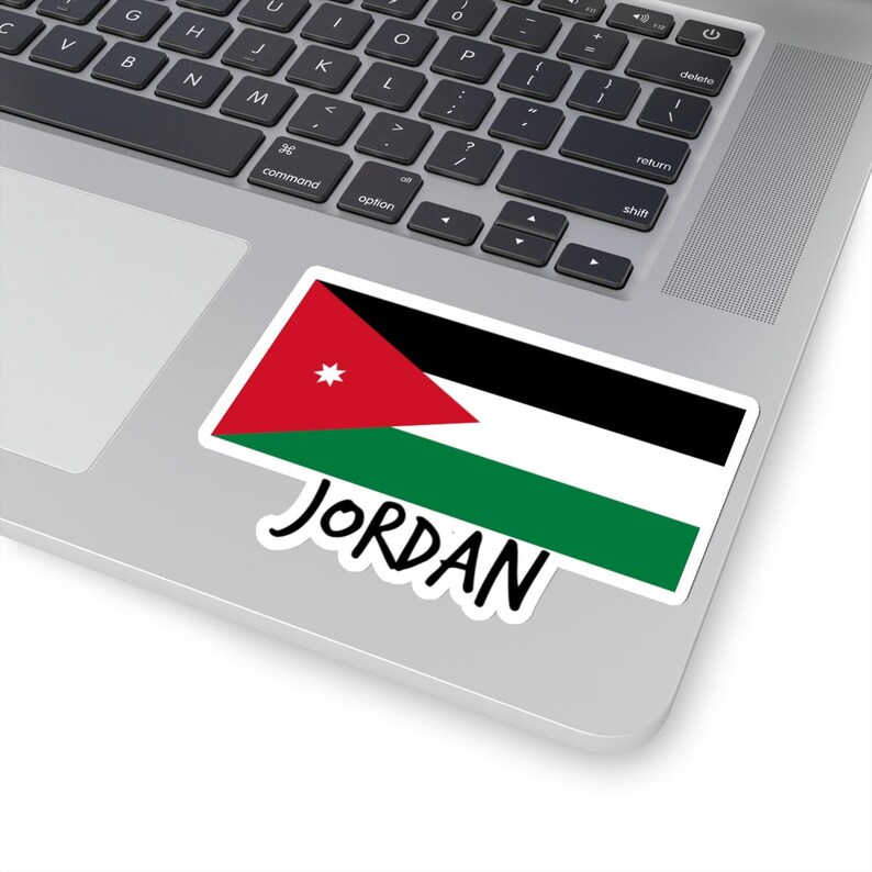Jordan Sticker Sign Jordan Flag Travel Sticker - Kiss-cut Stickers, Jordan Travel Decal ...