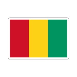 Könnte beinhalten: Die Flagge von Guinea, eine dreifarbige Flagge mit vertikalen Streifen in Rot, Gelb und Grün.