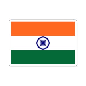 Könnte beinhalten: Die indische Flagge ist ein horizontaler Tricolor aus Safran, Weiß und Grün mit einem dunkelblauen Rad in der Mitte des weißen Bandes.