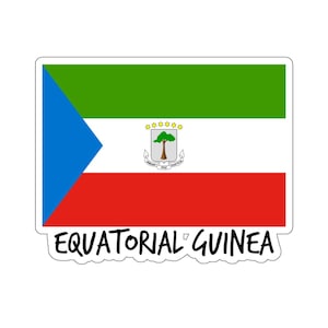 Equatorial Guinea Flag Travel Sticker - African Traveler Decal, African Flag Planner Sticker, Geography Gift, Wanderlust Sticker, Souvenir