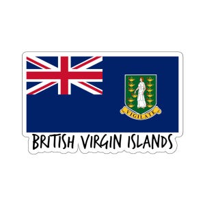 British Virgin Islands Flag Sticker, Travel Sticker, Scrapbook Sticker, Laptop Decal, Water Bottle Sticker, Car Bumper Sticker, Gift for