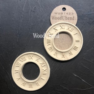 WooduBend, WUB 1423, Glue on, Heat Bendable, Steampunk, Craft, Pkg of 2, Clock, Applique