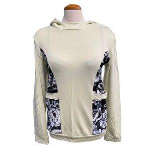 Upcycled Hoodie Shirt with Pockets WOMEN'S MEDIUM One of a Kind Pullover Boho Hoody Green Clothing
