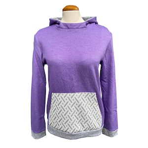Upcycled Hoodie with Kangaroo Pouch WOMEN'S MEDIUM Purple One of a Kind Pullover Clothing