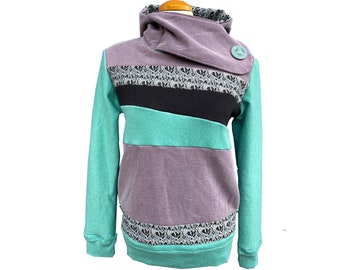Transcendental Upcycled Hoodie with Pockets WOMEN'S MEDIUM Sweatshirt One-Of-A-Kind Clothing