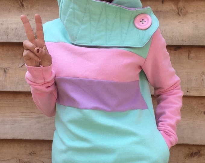 COTTON CANDY Hoodie Sweatshirt Sweater Handmade Recycled Etsy