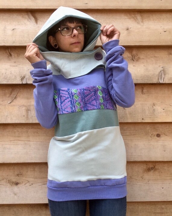CARAVAN Handmade Hoodie Sweatshirt Recycled Upcycled One of a