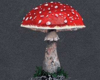 Fly agaric mushroom print