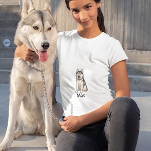 Aangepast T-shirt huisdierportret, print in cartoonstijl van de foto van je huisdier, gepersonaliseerd cadeau voor dierenliefhebbers