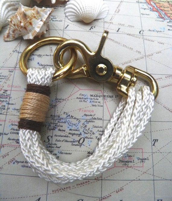Items similar to Multi strand white rope bracelet with brown and tan