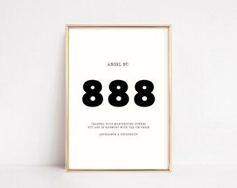 angel number 888 print | affirmations | digital download