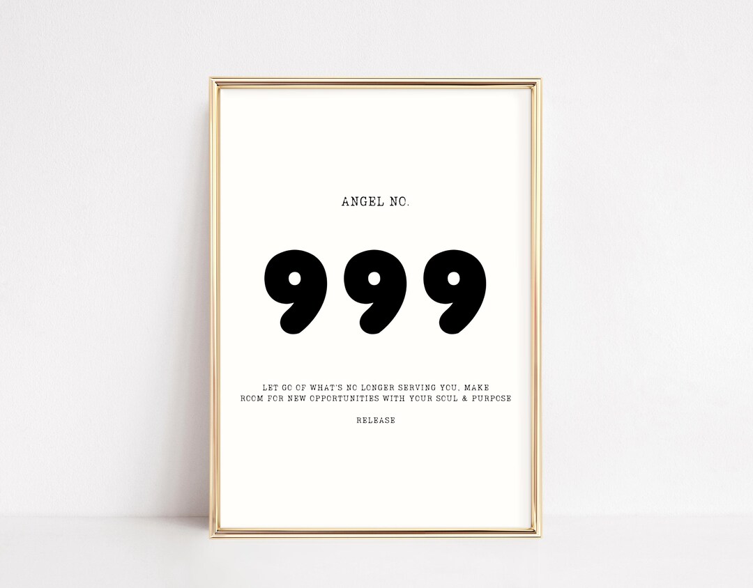 Angel Number 999 Print | Affirmations | Digital Download - Etsy