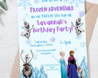 Winter Wonderland Birthday Party Invitation: Frozen Adventure Theme (PDF)