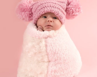 Baby Hat Pattern -- Knit Pom-Pom Perfection Hat -- Instant Download -- Permission Granted to Sell