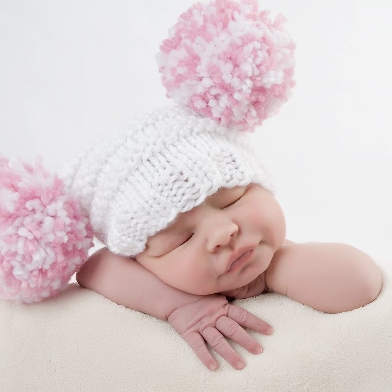Baby Hat Pattern Knit Pom-Pom Perfection Hat Instant Download Permission Granted to Sell image 3