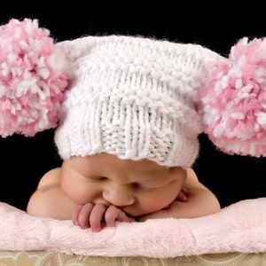 Baby Hat Pattern Knit Pom-Pom Perfection Hat Instant Download Permission Granted to Sell image 4