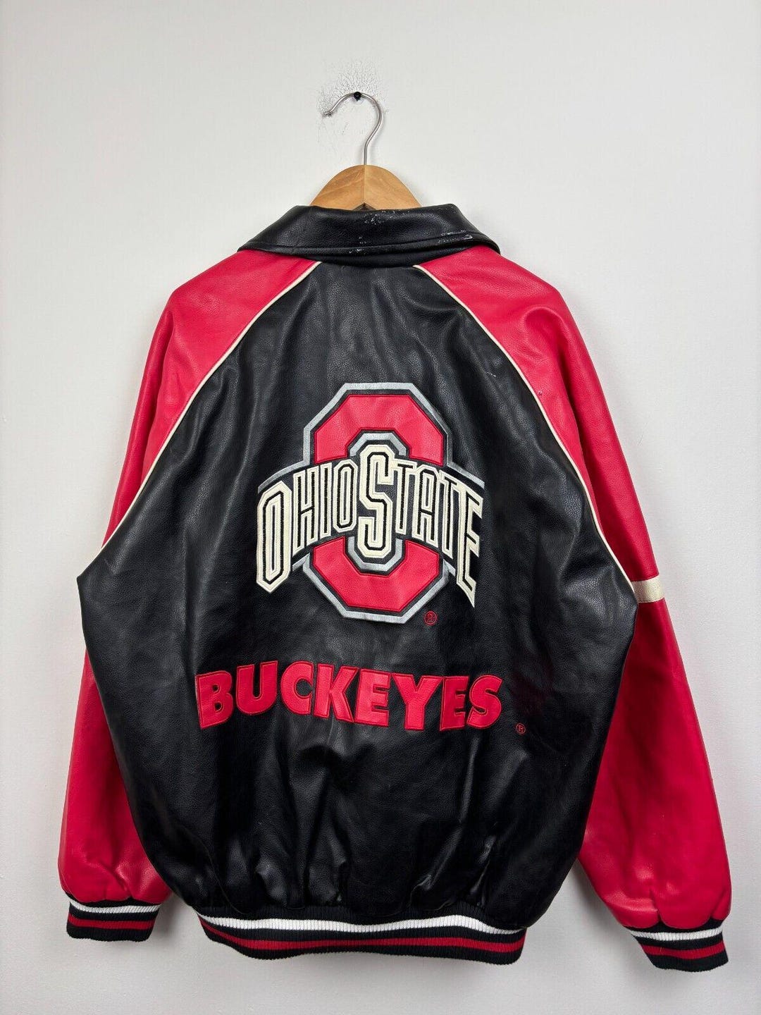 Vintage Ohio State Buckeyes Leather Jacket / NCAA Football / Sportswear ...