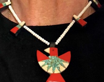 Native American Exquisite Vintage Santo Domingo Jet Sterling Silver Necklace Native American Exquisite Vintage Santo Domingo Jet Sterling Silver Necklace
