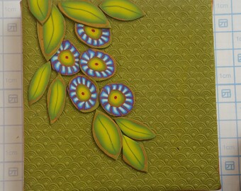 Polymer Clay Painting - Purple Flowers
