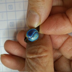 Blue YinYang Adjustable Ring