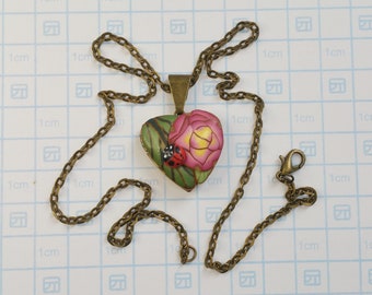 Locket with a Rose and a Ladybug
