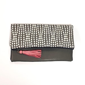 Bolso de mano grande plegable reversible con cremallera