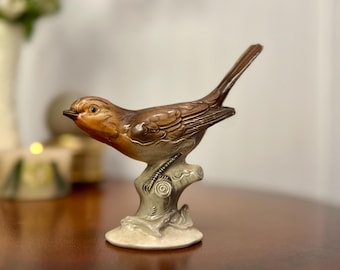 Vintage Hertwig Katzhutte German Porcelain Bird Figurine Ornithology Mid-Century