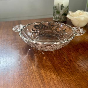 Vintage Silver Flowers Divided Glass Silver City Flanders Floral Dish