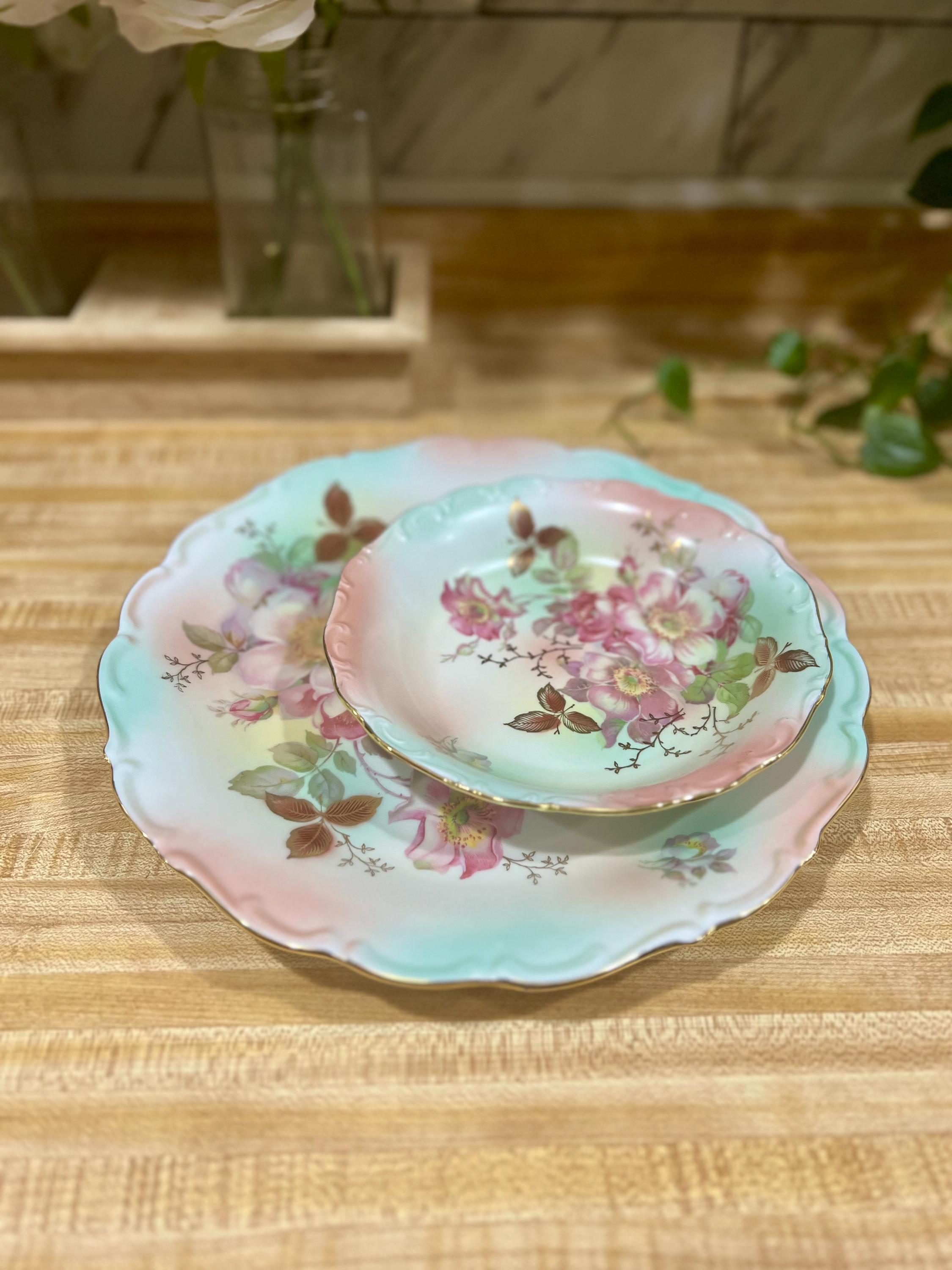 Vintage Bavarian Plate and Bowl Schumann Arzberg Bavaria Porcelain Wild ...