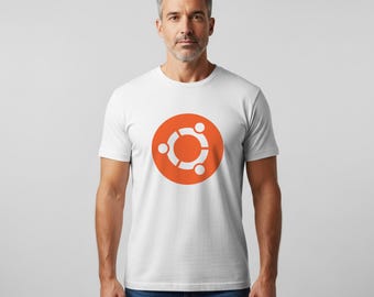 Big Ubuntu Logo Linux T-Shirt, Graphic Tee, Computer Programmer Gift, Open Source Software, Geek Apparel, Tech Lover Shirt