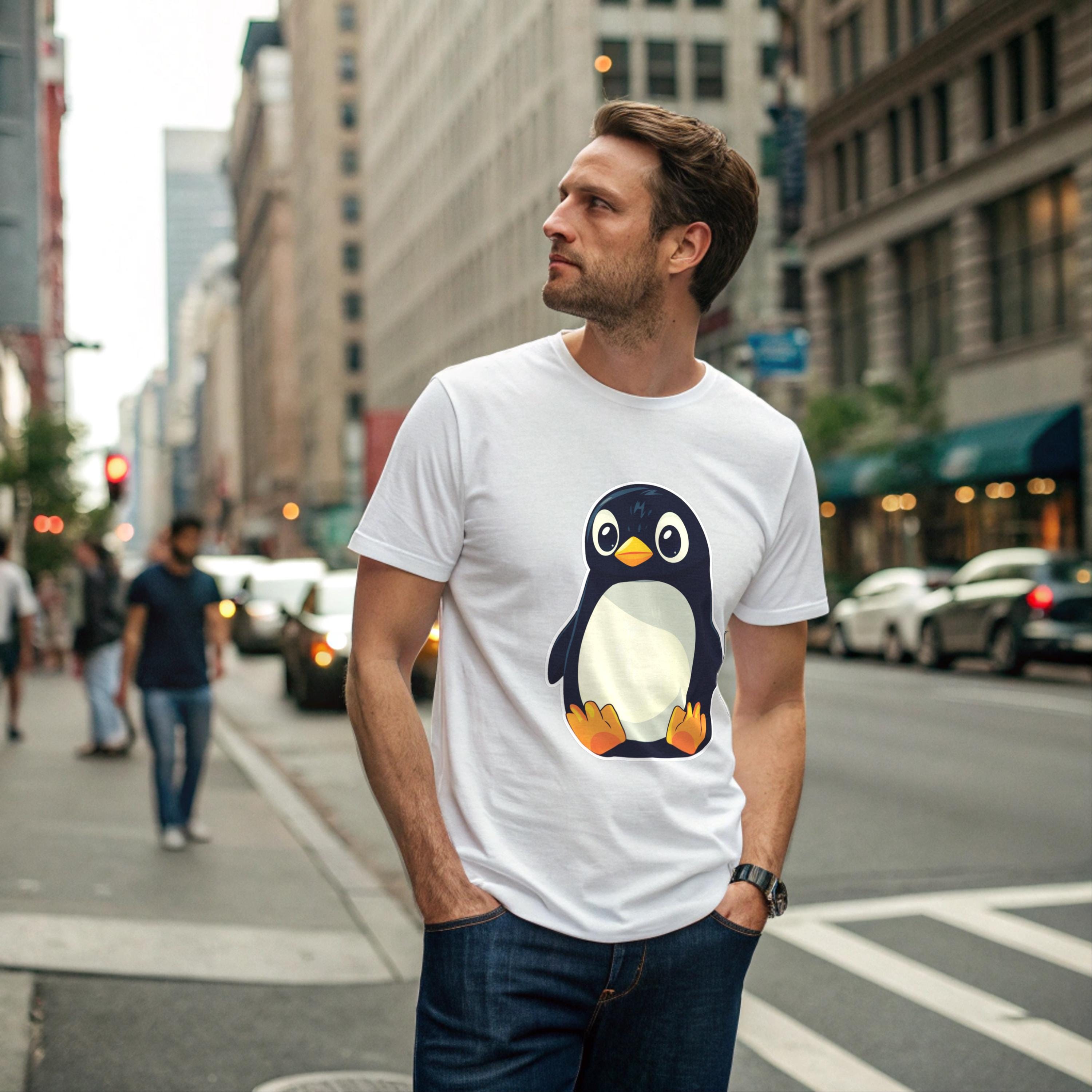 LinuxペンギンユニセックスTシャツ、コンピューターオタクギフトシャツ 