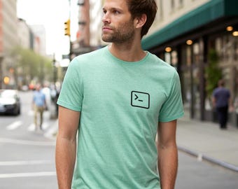 Geeky Linux Terminal Icon Unisex Tee Shirt, Programmer Coding Tshirt, Computer Nerd Gift, Software Engineer Top, IT Tech Clothing, Unix