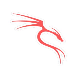 Può includere: Adesivo con logo di drago rosso e bordo bianco. Il design del drago presenta una testa stilizzata e un corpo curvo con elementi simili ad ali. L'adesivo è su sfondo bianco.