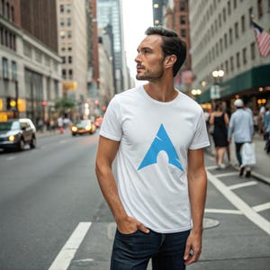 T-shirt avec logo Arch Linux pour les passionnés de technologie, t-shirt graphique, vêtements avec système d'exploitation Unix, cadeau geek, chemise de programmeur