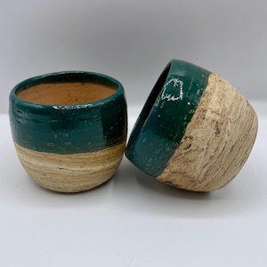 Blue accent espresso coffee mug/ tea cup