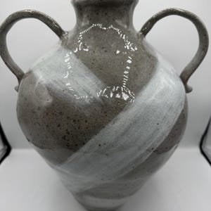 Handgewickelte handwerkliche Vase mit Henkeln / großer Keramiktopf / Akzentstück