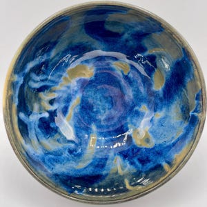 Tiefblaue Wirbel Servierschale / Salatschale / Obstschale / Akzentschale