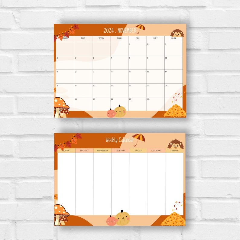 Printable Kids Calendar, Toddler Monthly Chart, Kids Weekly Calendar ...