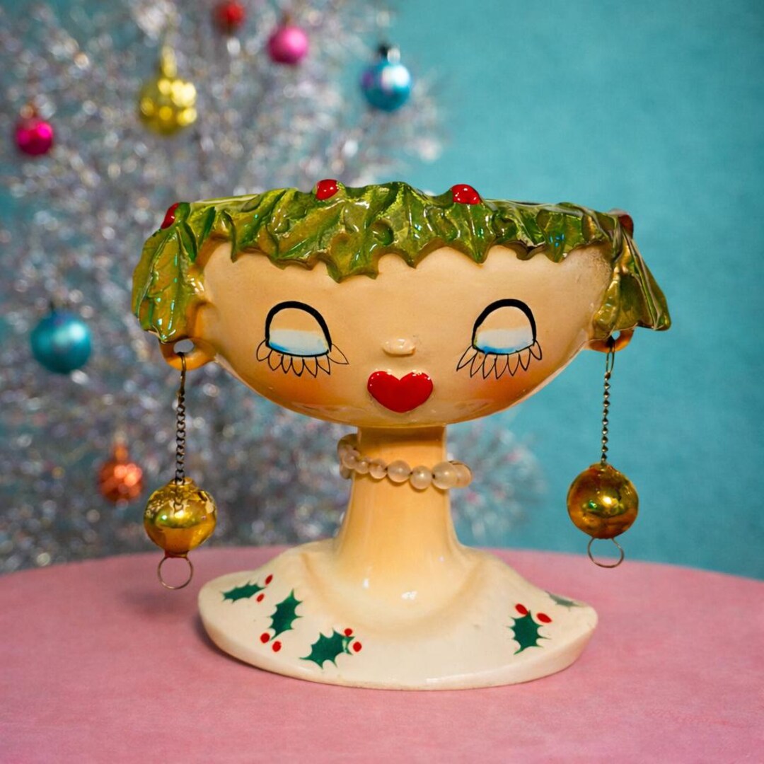 Vintage 1959 Holt Howard My Fair Lady Christmas Head Vase