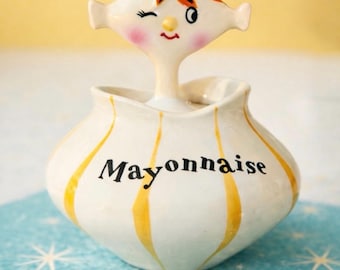 Vintage Holt Howard Pixieware Mayonnaise Condiment Jar 1959 MCM
